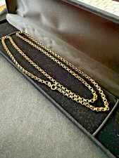 BOXED Long & Heavy Vintage 9K Gold Belcher Rolo Chain Necklace - 14.34g, 63cm