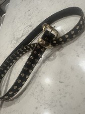 Vintage Genuine Leather Belt With Gold Studs