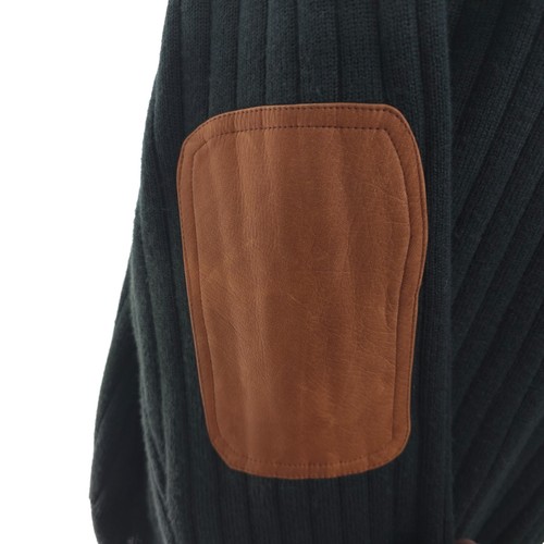 Suéter Orvis Para Hombres XL Mezcla de Lana Azul Marino 1/4 Cremallera Pullover Cuero Parches en el Codo - Imagen 7 de 12