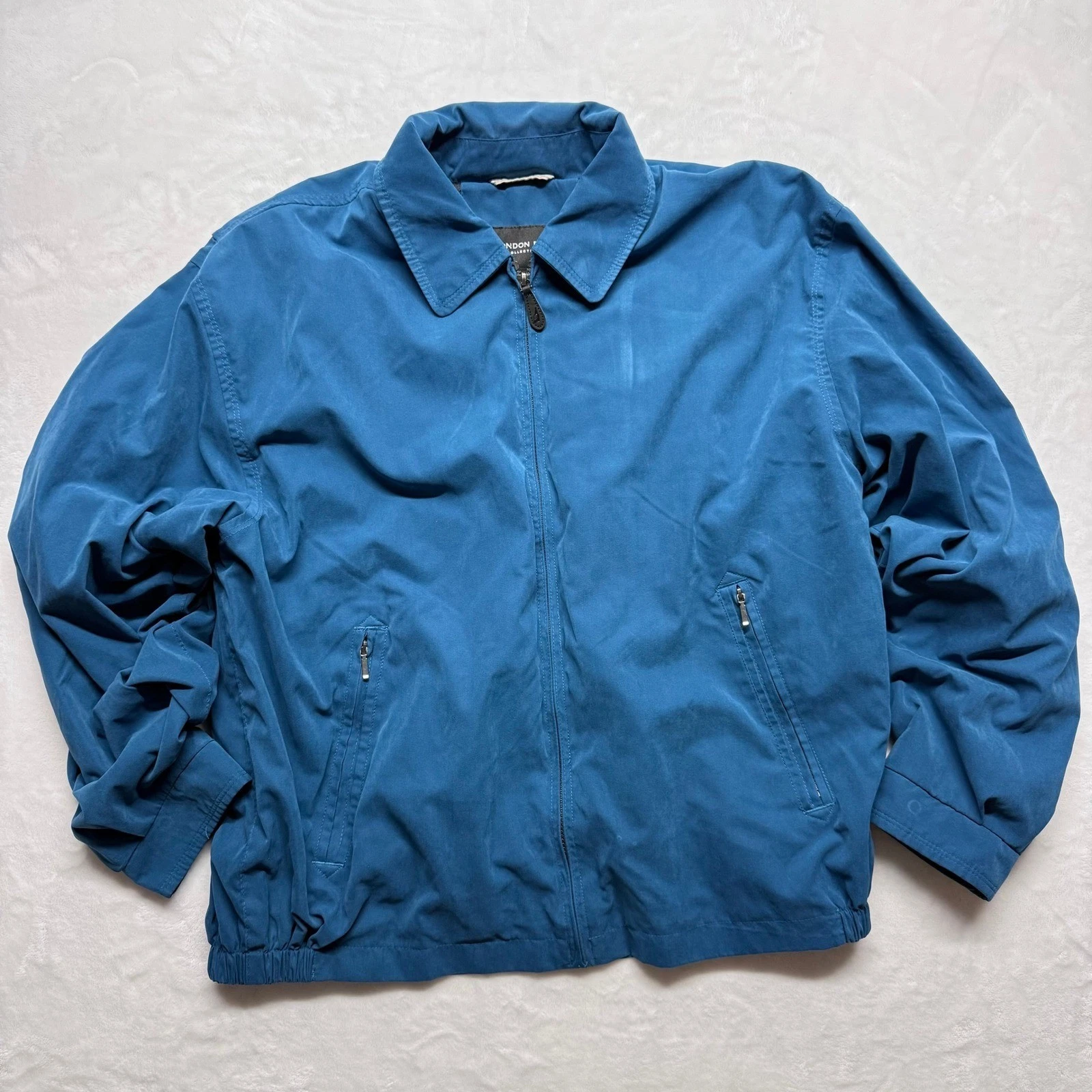 London Fog Collection Blue Full Zip Lightweight Casual Jacket Men's Size L