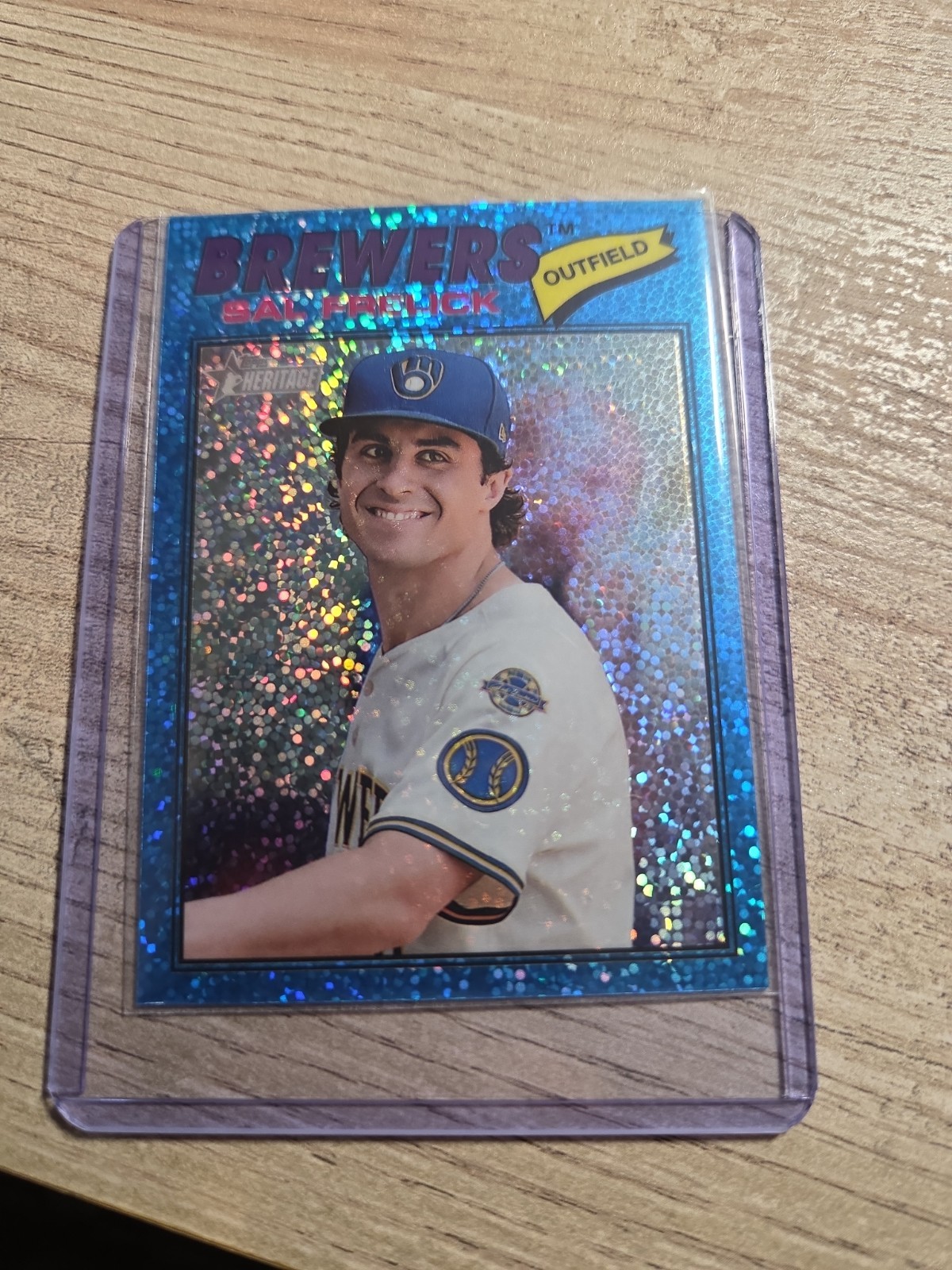 2026 Topps Heritage - Sal Frelick #195 Chrome Aqua Sparkle Refractor