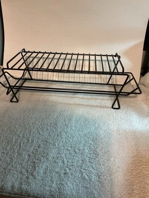 Vintage Mail & Letter Organizer Black 16 Slot With Attached Tray Below