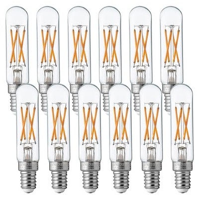  60W Equivalent Candelabra LED Light Bulbs, Dimmable T6/T25 12 60w Soft White