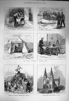Original Old Antique Print 1873 Catholic Cathedral Armagh Cannock Chase D 19th
