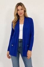 Kasper Open  Front Blue Cardigan Size S NWT 99