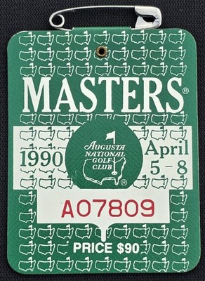 LNIP! Rare! 1990 Masters Tournament Augusta Badge! Nick Faldo Wins! Lowest BIN!