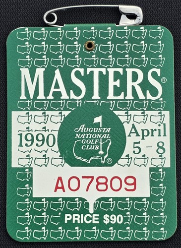 LNIP! Rare! 1990 Masters Tournament Augusta Badge! Nick Faldo Wins! Lowest BIN!