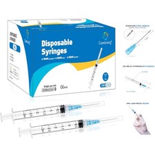 Versatile 100 Pack 3ml Syringes with 23G Luer Lock - Precision  Safety First