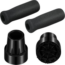 Replacement Cane Tips Set, 2 Pcs Rubber Cane Tips for 3/4 Inches/1.9 Cm Diameter