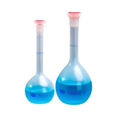 Plastic Volumetric Flask 10-1000ml Material High Temp Acid Alkali Resistant