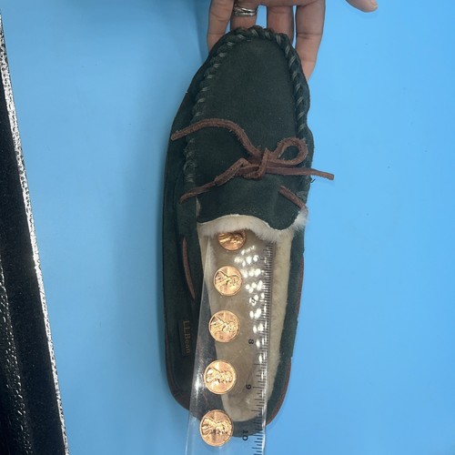 L.L.Bean Wicked Good Camp Shearling Slippers Dark Green No Label sz 9? *READ - Picture 8 of 12