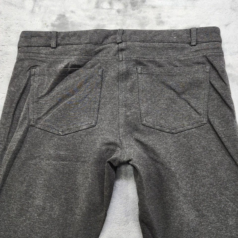 Pantalones Joe Fresh para mujer 10 grises tiro medio elástico ponte tejido pierna ajustada informales Foto 4 de 4