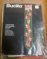 Bucilla Felt Jeweled Panel Merry Christmas Kit-RARE Santa Sealed Kit 3596