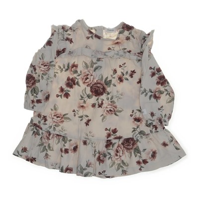 Newbie by KappAhl, Kleid, Größe: 74, Beige/Mehrfarbig, Baumwolle, Blumen #eGZ