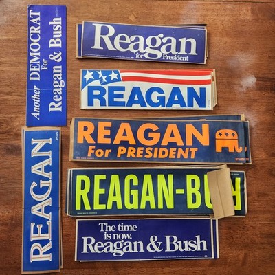 Ronald Reagan George Bush 1980 Presidential Election Bumper Stickers Lot Of 24