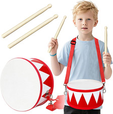 Kids Drum Set,8 in Wooden Toy Drum Set,Educational Baby Musical Toys Drum with A