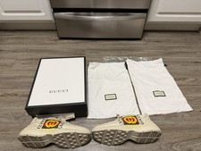 Gucci Rhyton Vintage GG Logo Mens Sneakers - Beige - Size 11G/11.5 US