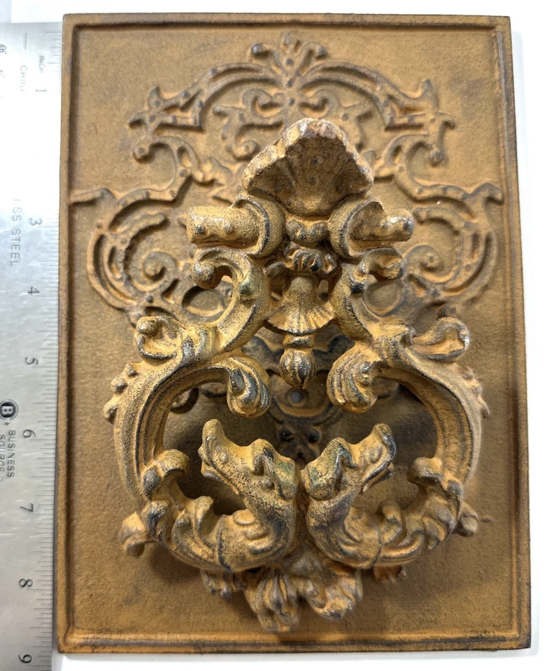 Vintage Style Cast Iron Ornate Wall Door Knocker Plaque | Victorian Rococo - Image 2 of 4
