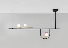 Modern birds on wire linear chandelier light fixture Art Minimalist Light