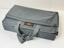 Vintage Music Express 30 Cassette Tape Storage Carrying Case Grey Strap Pouch