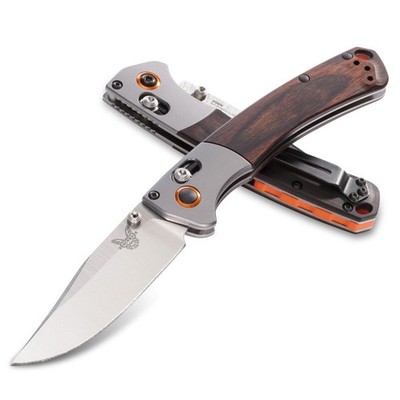 Benchmade Crooked River Einhandmesser mit S30V Stahl und Holzgriffschalen