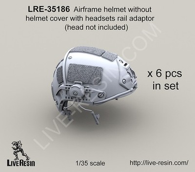 Live Resin 1/35 Airframe Helmet w/Headsets Rail Adaptor without Helmet Cover