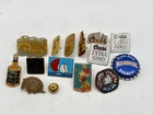 Lot Of 14 Vintage Coors Beer, Coca-Cola, Jack Daniels Hat Lapel Pins *READ*