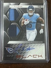 2025 Panini Black ELIC AYOMANOR RPA Rookie Dual Patch Auto /50 RC Autograph