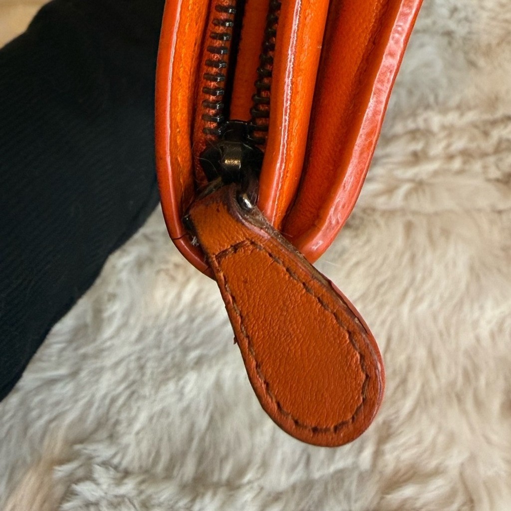 BOTTEGA VENETA INTRECCIATO CONTINENTAL LONG WALLET IN ORANGE thumbnail 11