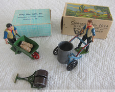 W. BRITAINS ENGLAND CAST METAL FARM FIGURE SETS, GORGEOUS ORIG BOX 12 SHIP