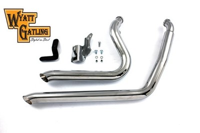 Wyatt Gatling Exhaust Drag Pipe Set Side Sweeper for Harley-Davidson