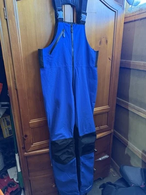 Polaris Snow Bibs Mens Size Large Blue Black Snowmobile None Insulated Shell - Image 1 of 4