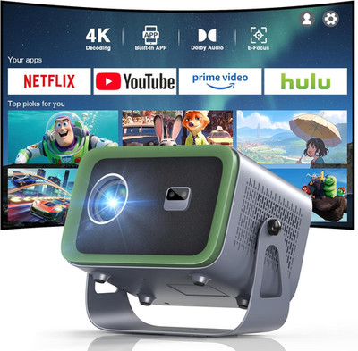 4K Smart Projector with Wifi & Bluetooth, Dolby Audio, Auto Keystone, Portable