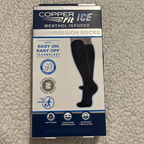 NIB Copper Fit ICE Mens 69, Womens 710 Black Menthol Infused Compression Socks 754502043545 eBay
