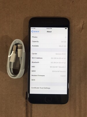 Apple iPhone 6s - 64GB - Space Gray (Unlocked) A1633 (CDMA + GSM