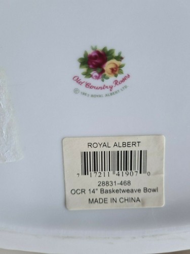 CESTO FRUTTA CENTROTAVOLA GRANDE VINTAGE 1962 ROYAL ALBERT Old Country Roses BoneChina - Foto 10 di 11