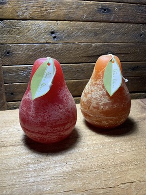 2 Vance Kitira Blue Pear Shaped 40 Hour Candles 4.5'' Hand Crafted