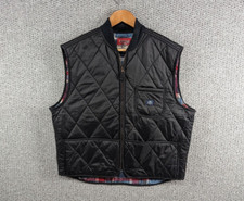 Pepperino Vintage 80's Black Wool Blend Fleece Lined Quilted Gilet Jacket - Xxl