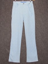 ESCADA SPORT Blue White Stretch Heart Pattern Straight Pants SZ 36