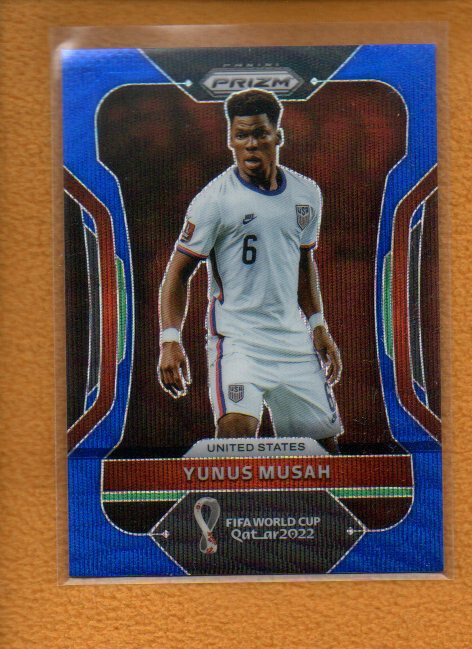 Yunus Musah 2022 Panini Prizm FIFA World Cup Blue Wave #210 /199 United States