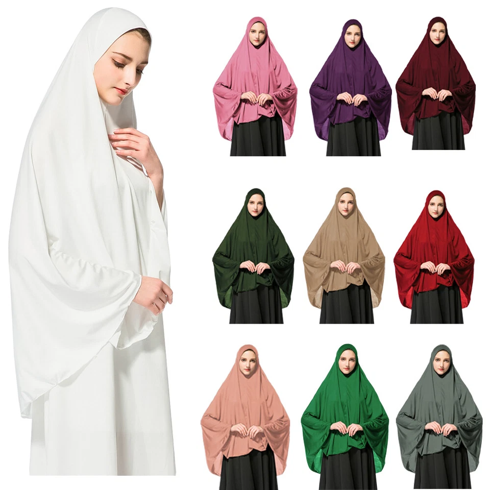 Arab Muslim Women Prayer Hijab Long Scarf Abaya Islamic Large Overhead Dresses