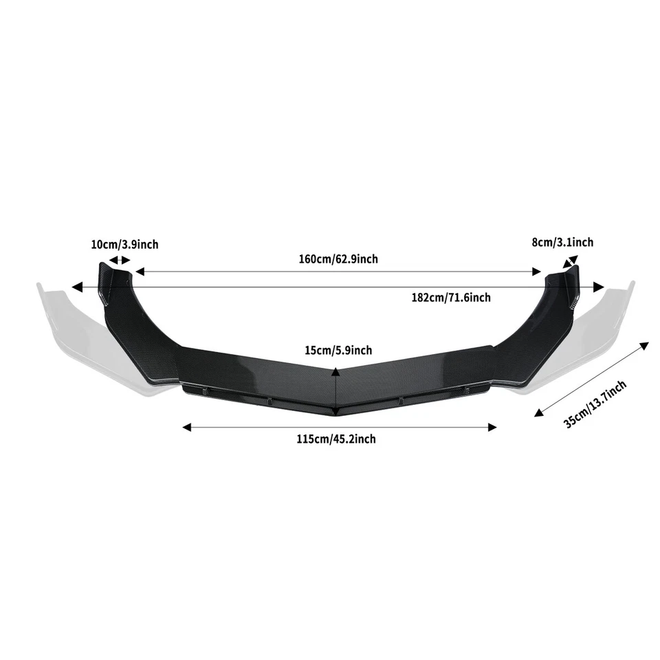 For BMW 520i 528i 535i Front Bumper Lip Splitter + Side Skirt Carbon Fiber Foto 2 de 4