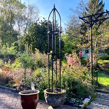 2.2m H, 40cm &Oslash; Outdoor Garden Metal Obelisk Climbing Plant Support Frame Trellis