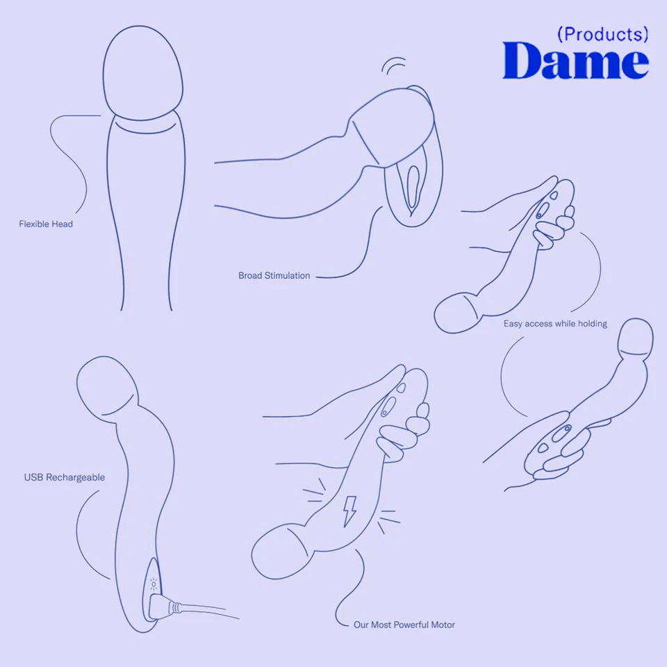 Dame Products Vibratore Esterno Massaggiatore a Bacchetta COM the Wand Massager Foto 2 de 3