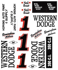  1 NEIL BONNETT Western Dodge Alabama Gang 1/18 Scale Waterslide Decals