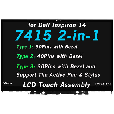 New 14inch 1080P LCD Assembly For Dell Inspiron 14 7415 2-in-1 P147G P147G001