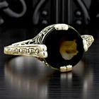 GENUINE SMOKY QUARTZ CLASSIC DESIGN 925 STERLING SILVER ART DECO STYLE RING #150