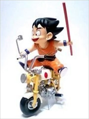 Dragon Ball Son Goku Honda Monkey Z50M Yellow Bike & Figure Model