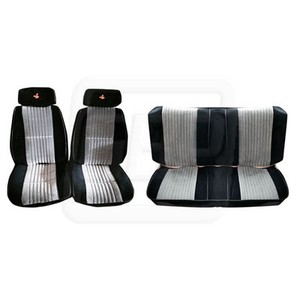 85 86 87 Gnx Grand National Black Silver Seat Upholstery Covers Front Rear Ebay