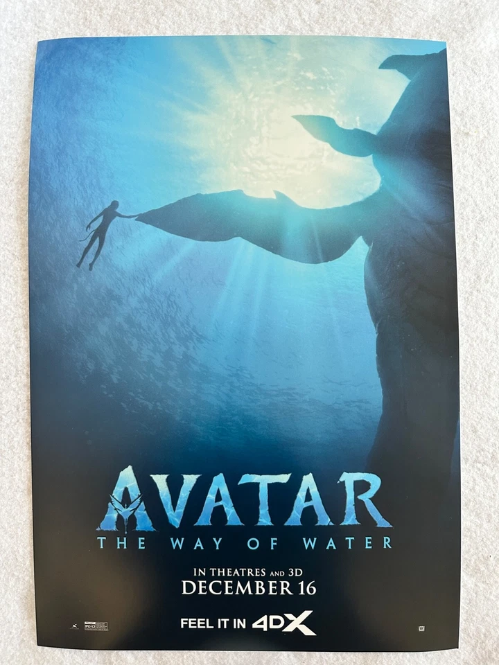 AVATAR: THE WAY OF THE WATER - 13"x19" Original Promo Movie Poster MINT 4DX 2022
